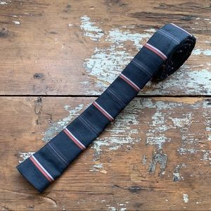 Vintage String Beans Striped Skinny Square End Square Bottom Neck Tie